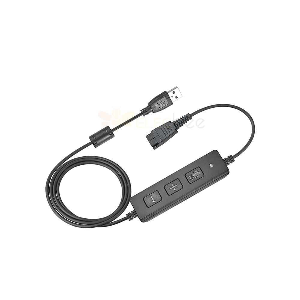 USB A to Quick Disconnect Headset Spliter Cable Compatible with Jabra U12 Training Cable