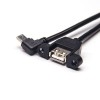Kablo Mini USB OTG Kablo Sol Açı Erkek - USB Tip A Dişi 180 Derece