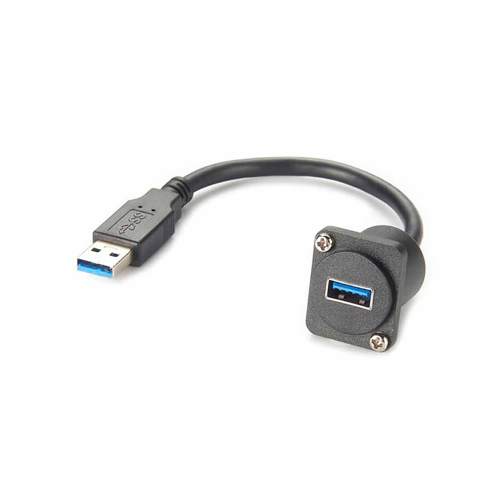 D type USB socket female to female connector panel mounting