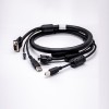 DB15針公頭連接器轉USB電纜直式多轉多線束0.8M