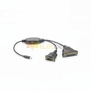 DB9 RS232 Male To DB25 Female Parallel Printer Cable