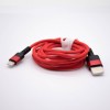 Double Male USB Cord Straight IPhone Plug Red Weave Line Charging Cable