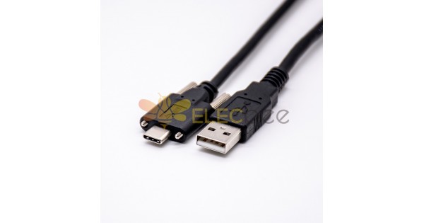 Undertrykke lomme Sui Double Male USB Cord Type A to Type C Straight Cable With Screw Fixation  1M-Elecbee.com