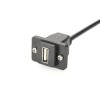 ECF Style Flanged Panel Mounted USB 2.0 Type A Male to Type A Female Cable Assembly 30CM