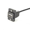 ECF Style Flanged Panel Mounted USB 2.0 Type A Male to Type A Female Cable Assembly 30CM