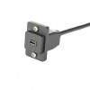 ECF型Micro B母頭轉公頭法蘭面板安裝帶螺絲Micro USB 2.0線延長線30cm