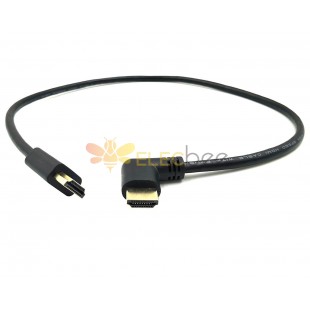 HDMI 2.0 Мужской к мужскому кабелю 90 градусов 2 ноги Золотой покрытием высокоскоростной HDMI 60 Гц 4K 2K Кабель