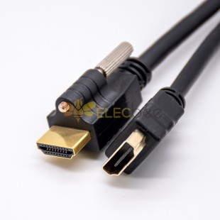 HDMI轉接電纜公頭轉母頭直式帶螺絲固定長1/3/5米 1m