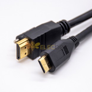 HDMI連接器轉迷你HDMI直式帶螺絲固定電纜1/3/5米 1m