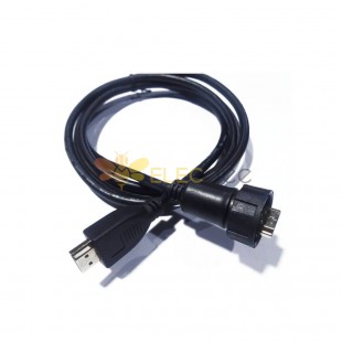 HDMI转接线IP67Type A防水公头19芯转不防水公头转接线
