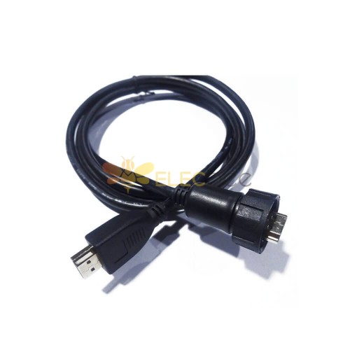 HDMI male 19pin ip67 waterproof to male plug straight adapter cable