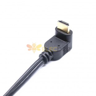 HDMI弯式公插头单边线线材1m