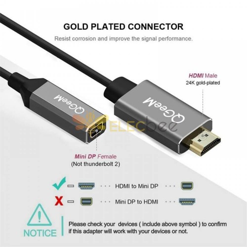 farmacéutico Conciliar agudo HDMI To Mini DisplayPort Converter Adapter Cable 4K X 2K HDMI Male to Mini  DP Female Video Cable