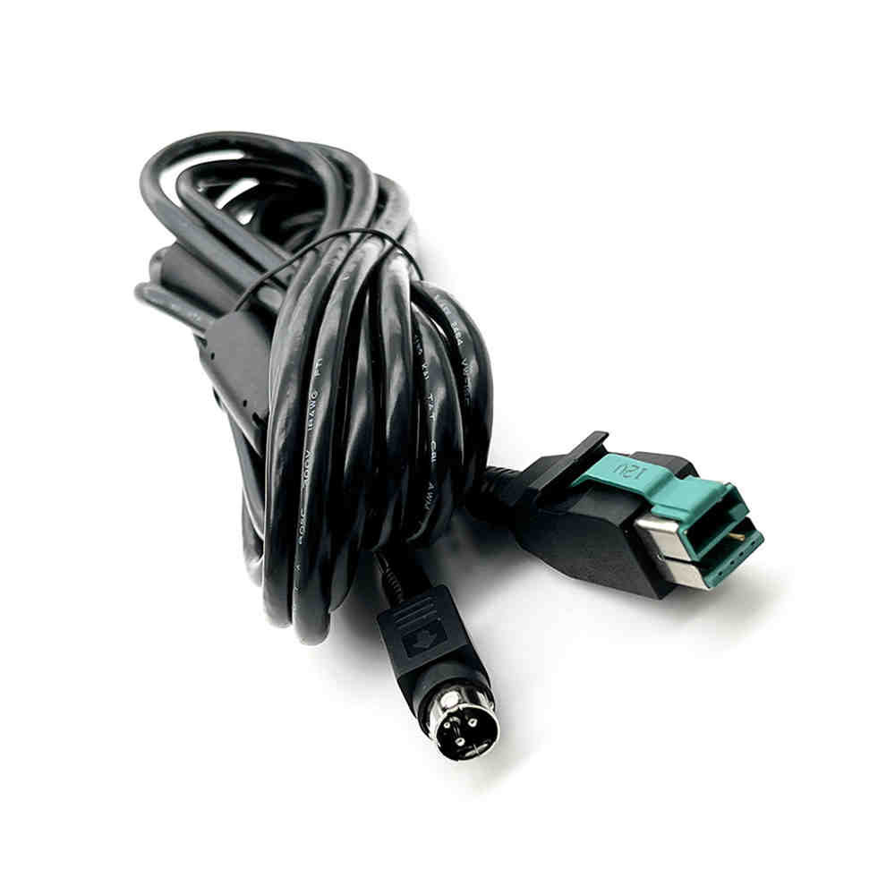 IBM Epson POS System Terminal Power Cable POWERED USB 12V 24V 5V to DIN 3P