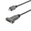 Micro B to USB 3.1 Type C Female Panel Mount Screw Locking Cable 30cm