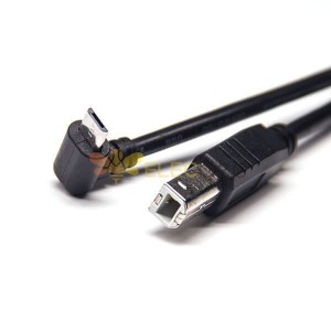 Micro USB Câble 90 Degré à USB B Mâle Straight 1M