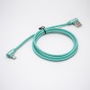 Cable Micro USB para cargar a USB tipo A Ángulo recto Azul Weave Line 1M