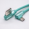 Micro USB Cable for Charging to USB Type A Right angle Blue Weave Line 1M