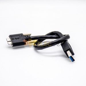Cabo Micro USB para USB Tipo B Linha de Tecelagem Preta Reta 0.25m