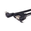 Micro USB ángulo recto macho a USB una hembra recta OTG