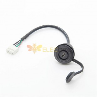 带盖帽的微型 USB 插座转  PH2.0 5P间距 2.0 毫米连接器主板杜邦转接线 30厘米