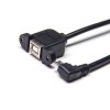 Micro USB Male Right Angle to Type B Female Straight