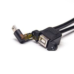 Mini câble USB Down Angle à USB Type B Femme à Femme