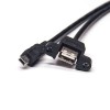 Mini USB Straight Male to USB Tipo Uma fêmea reta com parafuso buracos OTG Cabo 1M