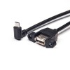 Mini USB Düz Erkek ten USB Tipi Düz Kadın vida delikli OTG Kablo 1M
