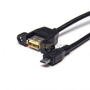 OTG Micro USB 180 graus macho para USB uma fêmea reta 0,5 metros