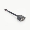 Panel Mount Dual USB Type A 2.0 Socket to 10-pin header 2 in 1 Cable Extension 20cm