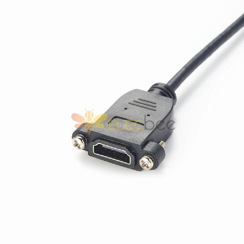 Cabo de extensão de câmeras digitais HDMI fêmea para montagem em painel HDMI para micro macho 1 m
