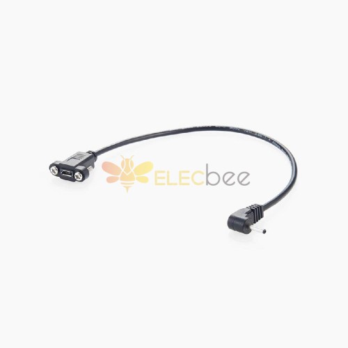 Panel Mount Micro USB Jack to DC 2.5*0.8mm Right angle 90 degree Extension Cable Adapter 30CM