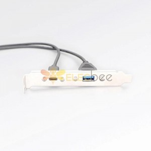 Cable de extensión hembra USB tipo A 3.1 y USB tipo C 3.0 de montaje en panel de 30 cm