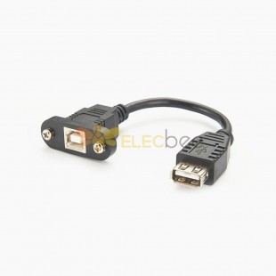 Panel Mount USB Type B Female to Type A Female Cable for Printer Computer Adapter Extention 30CM
