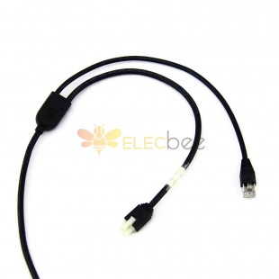 POWER USB 12V to 10P RJ50 Crystal Head to 3P Terminal Cable for Epson IBM Printer