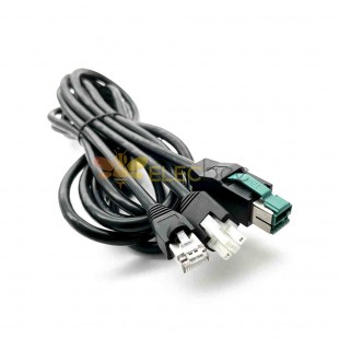 POWERED USB 12V to 4.2 Terminal to RJ50 Crystal Head for Epson POS Terminal Connection