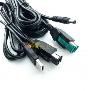 Powered USB 5V to USB A Male Connection Cable for IBM Epson Printer