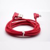 Enchufe micro USB de ángulo recto a cable de carga rojo macho USB