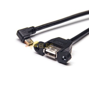 직각 미니 USB 케이블 남성 - USB 타입 A 여성 OTG 케이블 1M