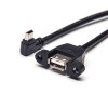 Right Angle Mini USB Cable Male to USB Type A Female OTG Cable 1M