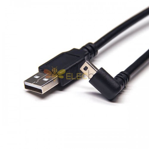 20pcs câble d\\\'extension mini USB à angle droit 1M pour taper un câble de charge mâle