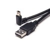 20 peças cabo de extensão mini USB de ângulo reto 1M para tipo A cabo de carregamento macho