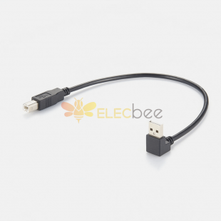 直角 Type-A USB2.0 - Type-B ケーブル 0.1M