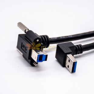 彎式USB接頭轉USB B型 3.0插頭線長1米