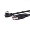 Cable de extensión USB de ángulo recto 1M Mirco USB para conector tipo A