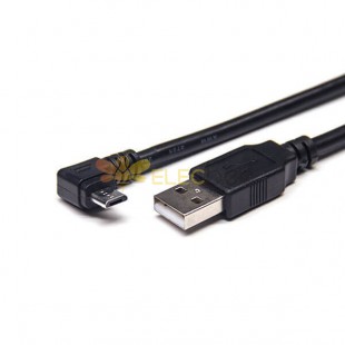 20 adet Sağ Açı USB Uzatma Kablosu 1 M Mikro USB A Tipi Konnektör