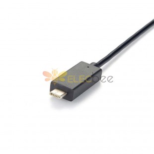 Adaptador Ethernet RS485 USB-C macho para RJ45 fêmea cabo solar 1M