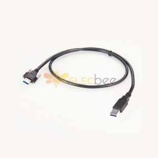 Screw Lock USB 3.0 Type A Male To Type A Male 24/28Awg Cable 1M
