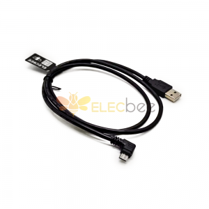 Short Right Angle Micro USB Cable 1M to USB A Male Cable OTG